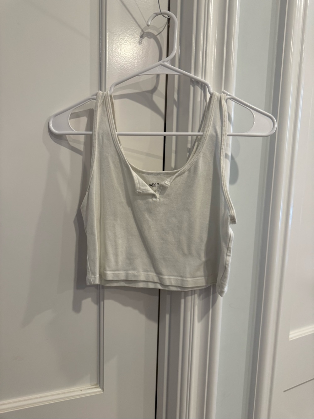 wild fable White Ribbed Cropped Tank Top